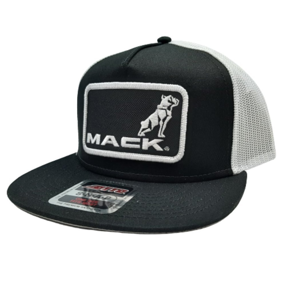 Otto Hat Cap Flat Bill Trucker Mack Trucks Embroidered Patch Black Mesh …